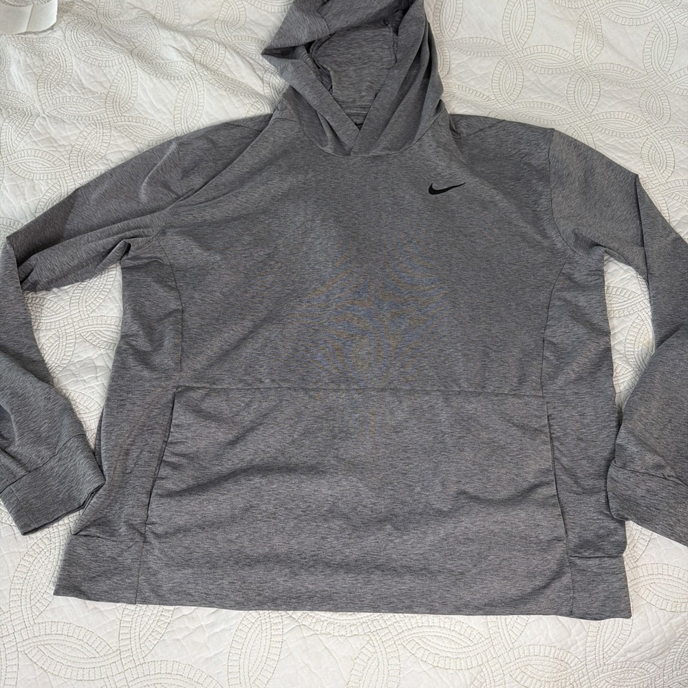 Nike Dri Fit Lightweight Pullover Gray  Hoodie Women's‎ Sz L EUC